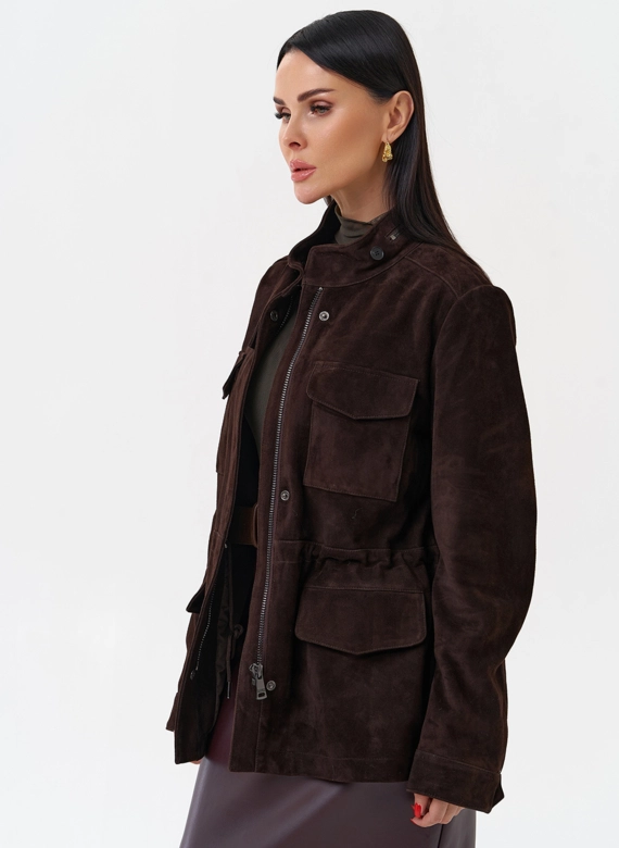 Замшевая куртка сафари