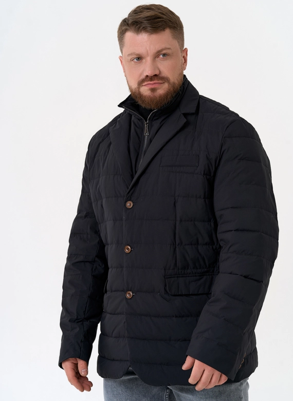 Мужской пуховик со съемной манишкой