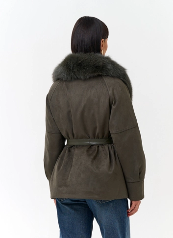 Женская куртка из эко замши фото